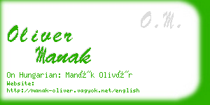 oliver manak business card